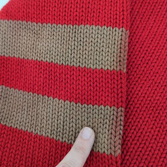 VTG Ralph Lauren Men's Red V-Neck Cardigan Sweater Varsity Stripe Shirt 90s M - Picture 4 of 6